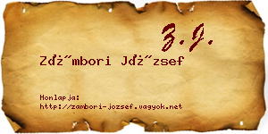 Zámbori József névjegykártya